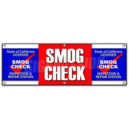 SIGNMISSION SMOG CHECK BANNER SIGN auto automotive pollution car inspection B-72 Smog Check